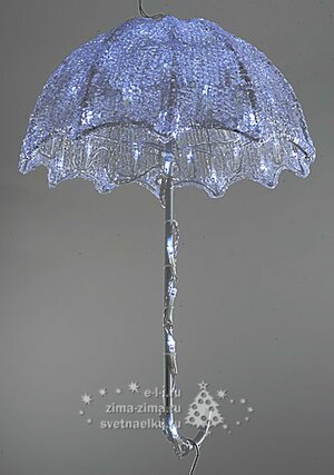 Зонтик светящийся, 40 см, уличный, акрил, 96 холодных белых LED ламп Kaemingk фото 1
