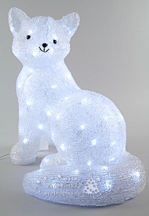 Лисица светящийся, 45 см, уличный, акрил, 64 холодных белых LED ламп Kaemingk фото 1