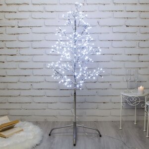 Светодиодное дерево Lausanne Silver 108 см, 230 холодных белых LED ламп с мерцанием, IP44 Kaemingk фото 1