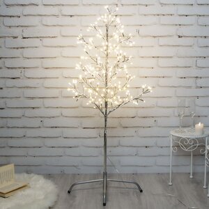 Светодиодное дерево Lausanne Silver 108 см, 230 теплых белых LED ламп с мерцанием, IP44 Kaemingk фото 1