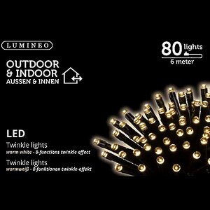 Светодиодная гирлянда нить Объемная 80 теплых белых LED ламп 6 м, черный ПВХ, контроллер, IP44 Kaemingk фото 4