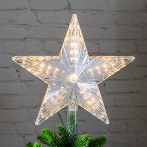 Светящаяся звезда на елку Волшебная 22 см теплая белая 31 LED лампа Kaemingk фото 1