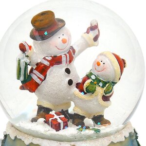 Снежный шар "Забавные снеговички с подарками", 8*8*9 см Sigro фото 2