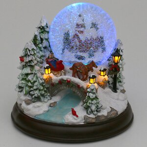 Музыкальная композиция со снежным шаром и подсветкой Зимняя Мечта 23*20 см Sigro фото 2