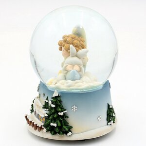 Музыкальный снежный шар Спящий Ангелок 15 см, на батарейках Sigro фото 2