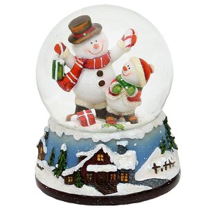 Снежный шар "Забавные снеговички с подарками", 8*8*9 см Sigro фото 1