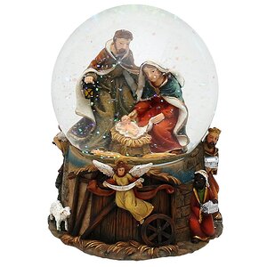 Музыкальный снежный шар Рождение Иисуса 15*11 см Sigro фото 1