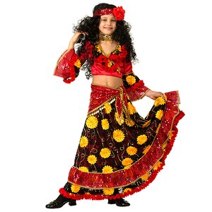 Карнавальный костюм Цыганка-гадалка красный, рост 134 см Батик фото 1
