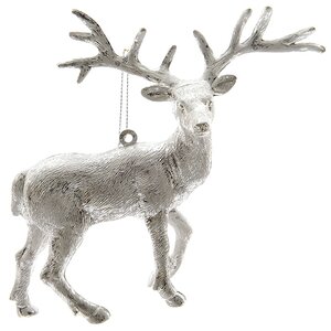 Елочная игрушка "Олень", 14*14 см, серебро, подвеска Kaemingk фото 1