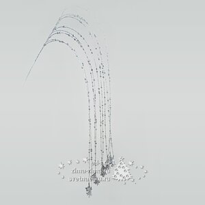 Веточка "Зимняя Свежесть" серебряная, 78 см, 10 нитей Kaemingk фото 1