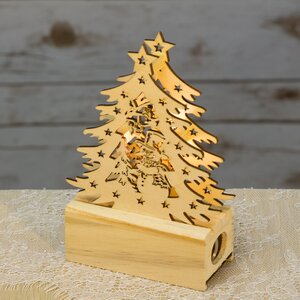 Светящаяся композиция Праздничная елочка со Снеговиком 13*11 см, батарейки Sigro фото 2