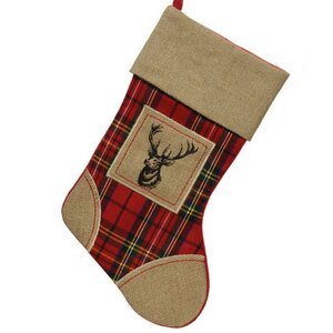 Новогодний носок Шотландская Клетка: Благородный Олень 45 см Kaemingk фото 1