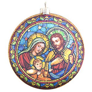 Елочное украшение-медальон "Христианские традиции - Святое Семейство", 10*1*10 см, стекло, подвеска Holiday Classics фото 1