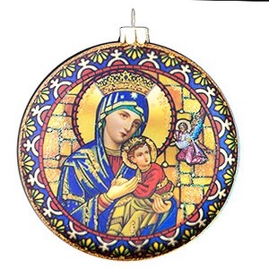 Елочное украшение-медальон "Христианские традиции - Мадонна", 10*1*10 см, стекло, подвеска Holiday Classics фото 1