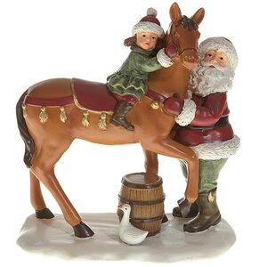 Статуэтка "Санта, лошадка и малыш", 14*8*15 см, полистоун Kaemingk фото 1