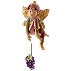 Елочная игрушка Эльф Осеннее Настроение с виноградом 13 см, подвеска Kaemingk фото 1