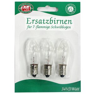 Лампы для светильников-горок с цоколем Е10, 34В/3Вт, 3 шт Sigro фото 1