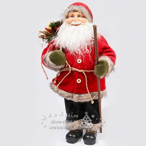 Санта с посохом в красной телогрейке, 60 см Kaemingk фото 2