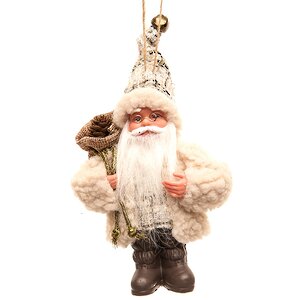 Елочная игрушка "Санта в овечьем тулупчике", 13 см, подвеска Kaemingk фото 1