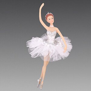 Елочное украшение Балерина из Лебединого озера руки в разные стороны, 18 см, подвеска Holiday Classics фото 1