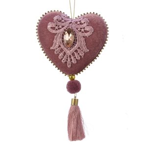 Елочное украшение Сердце Murcia Rosado 10 см, подвеска Kaemingk фото 1