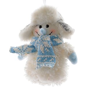 Елочная игрушка Снеговичок в Голубом Шарфе 15 см, подвеска Kaemingk фото 1