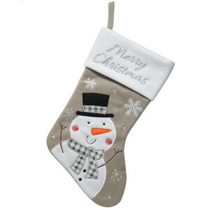 Новогодний носок Happy Christmas: Снеговик Оттис 40 см Kaemingk фото 1