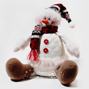 Мягкая игрушка Снеговик-модник сидящий 14*20*35 см Kaemingk фото 1