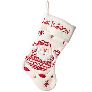 Носок для подарков Рождественская классика Санта белый, 45 см Kaemingk фото 1