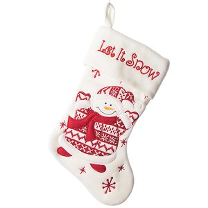 Носок для подарков Рождественская классика Снеговик белый, 45 см Kaemingk фото 1