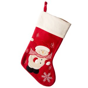 Носок для подарков Рождественская классика Снеговик красный, 45 см Kaemingk фото 1