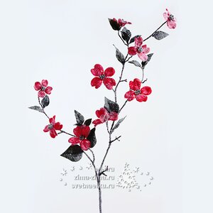 Ветка "Цветущая Вишня", красная, 92 см Kaemingk фото 1