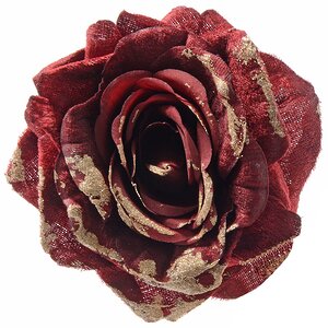Роза Нежность Бархата 25 см бордовая, клипса Kaemingk фото 1