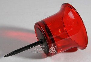 Подсвечник для чайной свечи на штыре, 6*10 см, красный Kaemingk фото 1