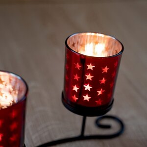 Подсвечник Завиток на 2 свечи, 38*15 см, красный Kaemingk фото 2