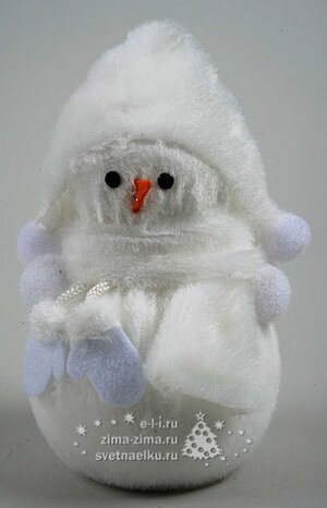 Елочная игрушка "Снеговик в шляпе, заснеженный", 10 см, подвеска Kaemingk фото 1