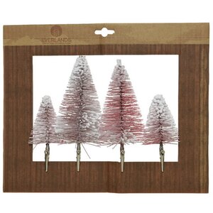Набор декоративных украшений Little Redwood 8-14 см, 4 шт, клипса Kaemingk фото 1