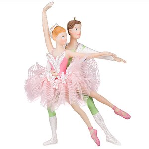 Елочное украшение Балетная пара Аллегро в розовом 18 см, подвеска Holiday Classics фото 1
