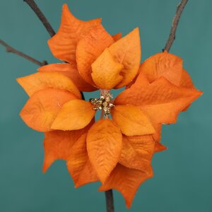 Искусственная пуансеттия Остилия 16 см оранжевый EDG фото 1