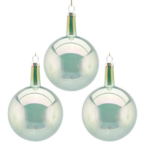 Набор стеклянных шаров Viva Lamberto 8 см, 6 шт, светло-зеленый EDG фото 1