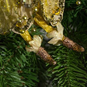 Елочное украшение Фея Эльфов в золотом наряде 20 см, подвеска Eggl фото 4