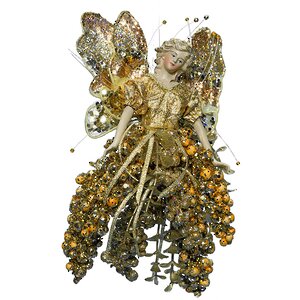Елочное украшение Жемчужная Фея в золотом наряде 22 см, подвеска Eggl фото 1
