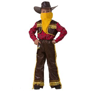 Карнавальный костюм Ковбой, желтый, рост 110 см Батик фото 1