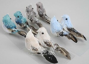 Елочное украшение Птичка Зимородок 11 см голубая, 2 шт, клипса Kaemingk фото 2