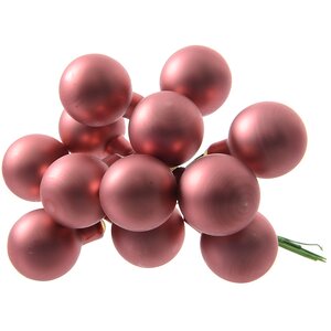Гроздь стеклянных шаров на проволоке 2.5 см мраморный розовый матовый, 12 шт Kaemingk фото 1