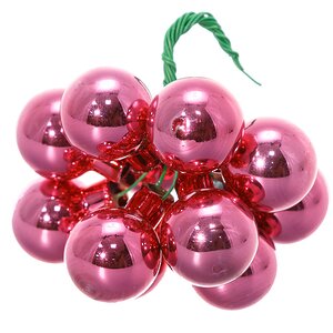 Гроздь стеклянных шаров на проволоке 2.5 см розовый глянцевый, 12 шт Kaemingk фото 1