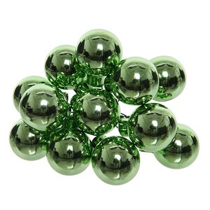 Гроздь стеклянных шаров на проволоке 2.5 см луговой зеленый глянцевый, 12 шт Kaemingk фото 1