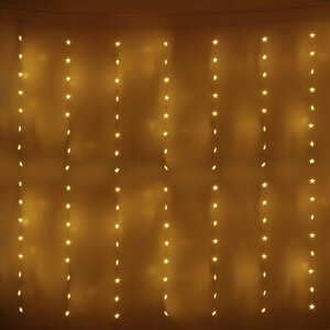 Светодиодная гирлянда на окно Звездочки 3*2 м, 160 теплых белых LED ламп, прозрачный ПВХ, контроллер, IP20 Serpantin фото 1