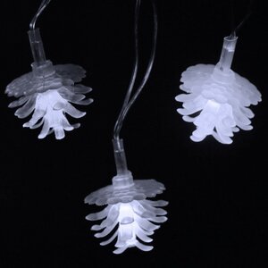 Светодиодная гирлянда Шишки 4 м, 20 холодных белых LED ламп, прозрачный ПВХ, IP20 Serpantin фото 2