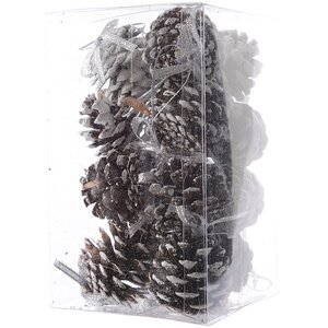 Елочное украшение Шишка натуральная заснеженная 5 см, 16 шт, подвеска Kaemingk фото 1
